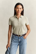 COUNTRY BEIGE, Slim Polo Shirt, FRONT-VIEW BY GANT AU.
