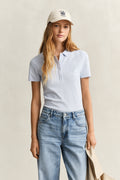 LIGHT BLUE, Slim Polo Shirt, FRONT-VIEW BY GANT AU.