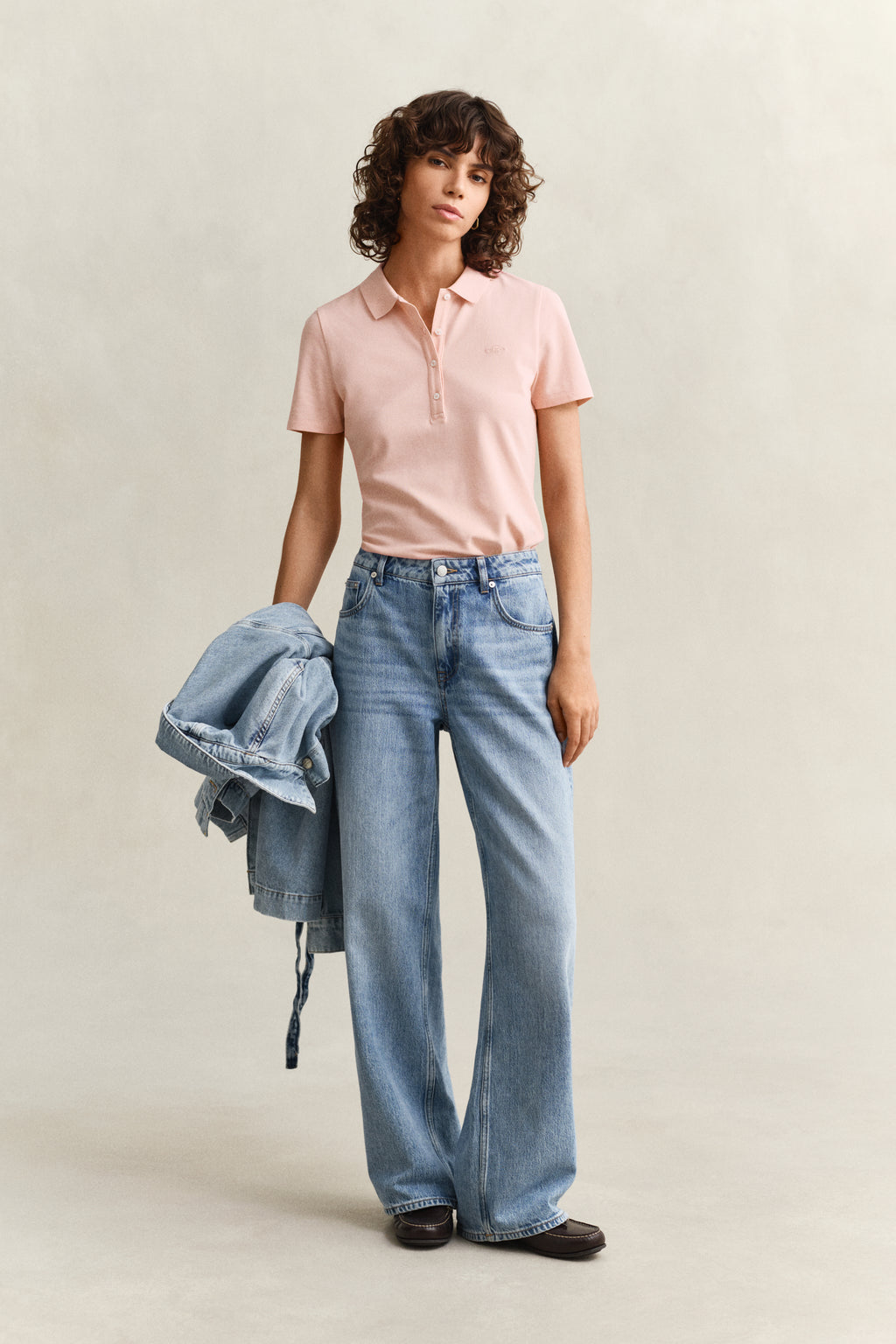 APRICOT PINK, Slim Polo Shirt BY GANT AU.