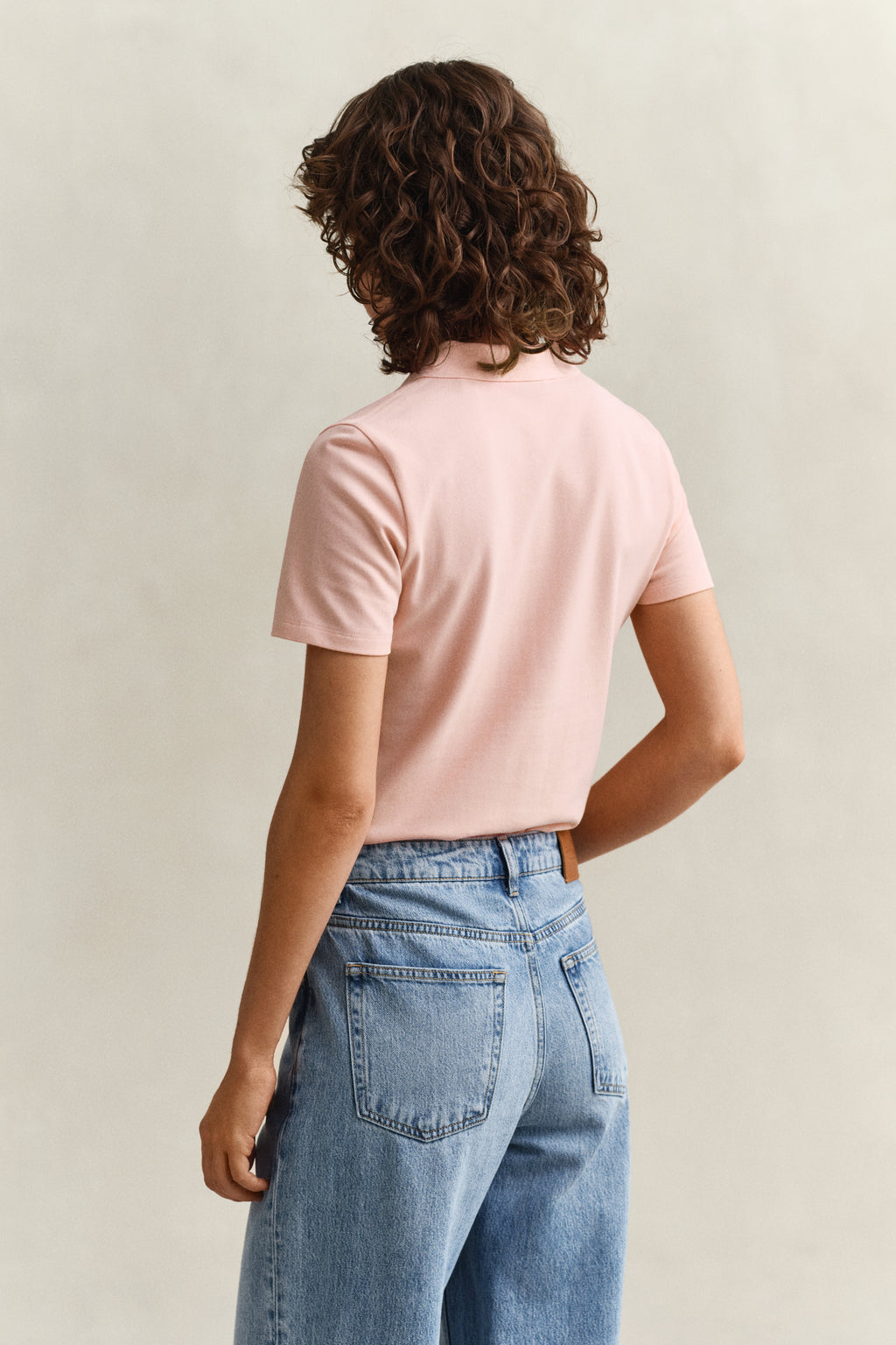 APRICOT PINK, Slim Polo Shirt, BACK-VIEW BY GANT AU.