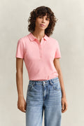 APRICOT PINK, Slim Polo Shirt, FRONT-VIEW BY GANT AU.