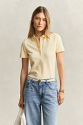 VANILLA YELLOW, Slim Polo Shirt, FRONT-VIEW BY GANT AU.