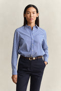 ROYAL BLUE, REG CLASSIC POPLIN STRIPED SHIRT, FRONT-VIEW BY GANT AU.