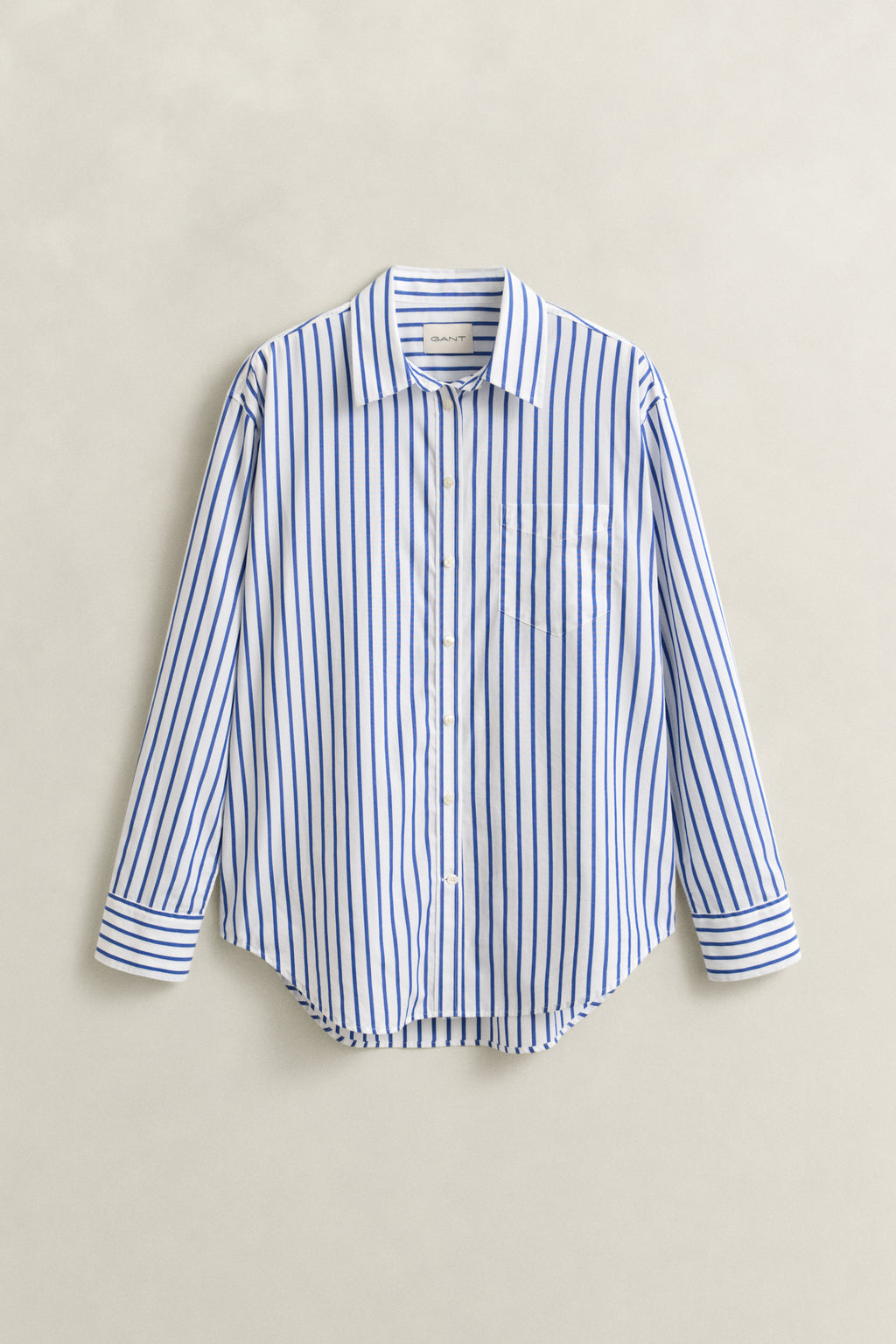 ROYAL BLUE, REL CLASSIC POPLIN STRIPED SHIRT, FLAT-LAY BY GANT AU.