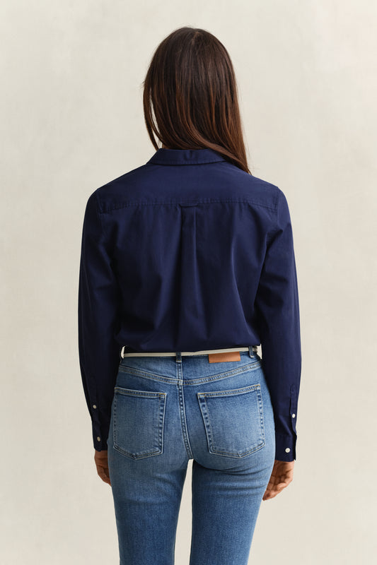 CLASSIC BLUE, REG CLASSIC POPLIN SHIRT, BACK-VIEW BY GANT AU.