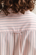 APRICOT PINK, REG CLASSIC POPLIN STRIPE SHIRT, CLOSE-UP BY GANT AU.