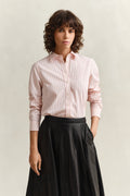 APRICOT PINK, REG CLASSIC POPLIN STRIPE SHIRT, FRONT-VIEW BY GANT AU.