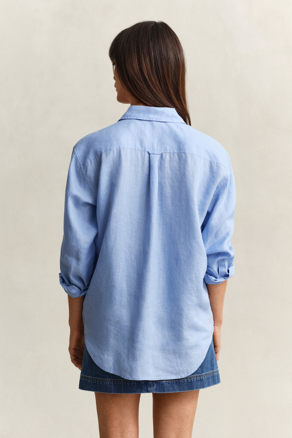HYDRANGEA BLUE, REL LINEN LS SHIRT, BACK-VIEW BY GANT AU.