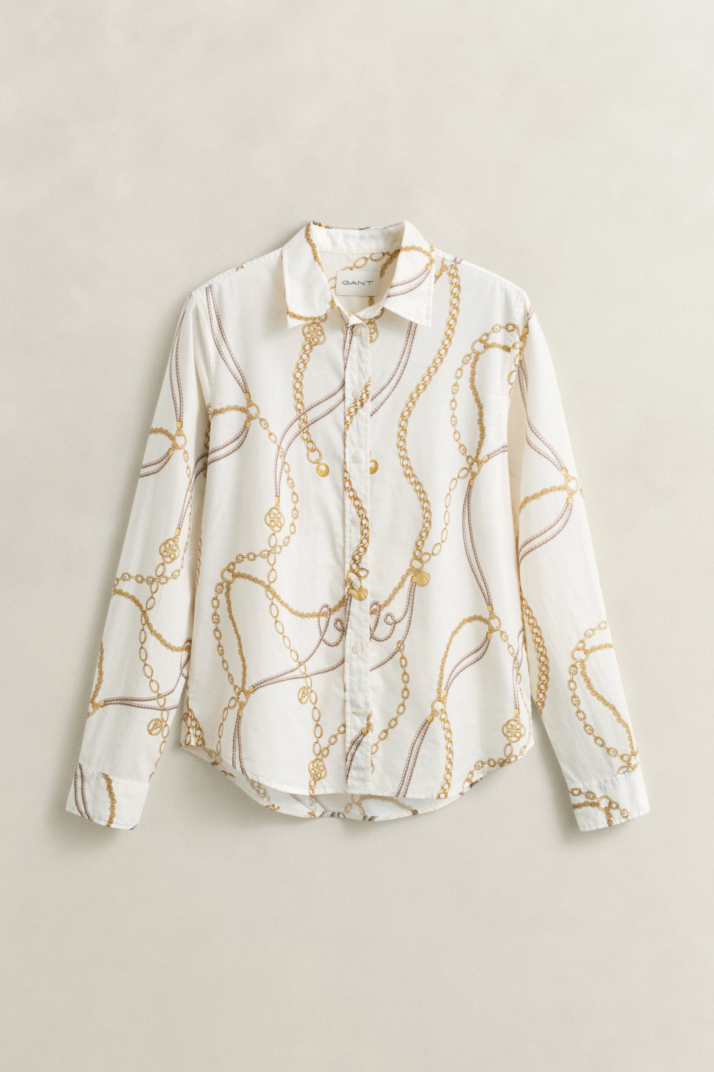 EGGSHELL, REG PRINTED CTN VOILE SHIRT, FLAT-LAY BY GANT AU.