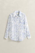 WHITE, REL FLORAL PRINT CTN SILK SHIRT, FLAT-LAY BY GANT AU.