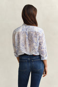 WHITE, REL FLORAL PRINT CTN SILK SHIRT, BACK-VIEW BY GANT AU.