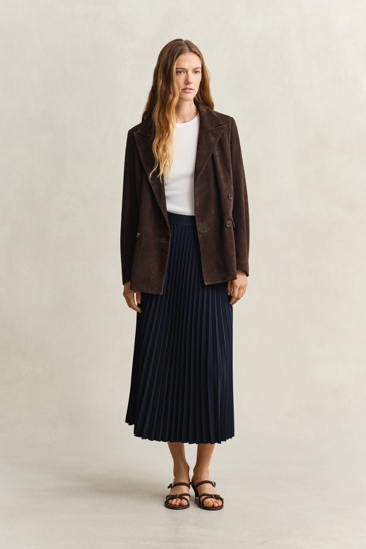 EVENING BLUE, Pleated Midi Skirt BY GANT AU.