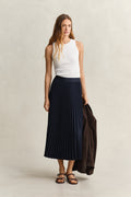 EVENING BLUE, Pleated Midi Skirt, FRONT-VIEW BY GANT AU.