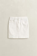 EGGSHELL, DENIM SHORT SKIRT, FRONT-VIEW BY GANT AU.