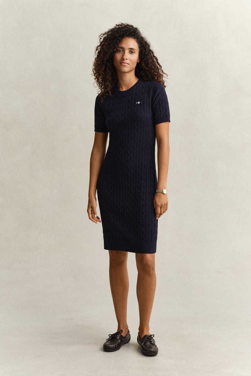 Cotton Cable Knit Dress