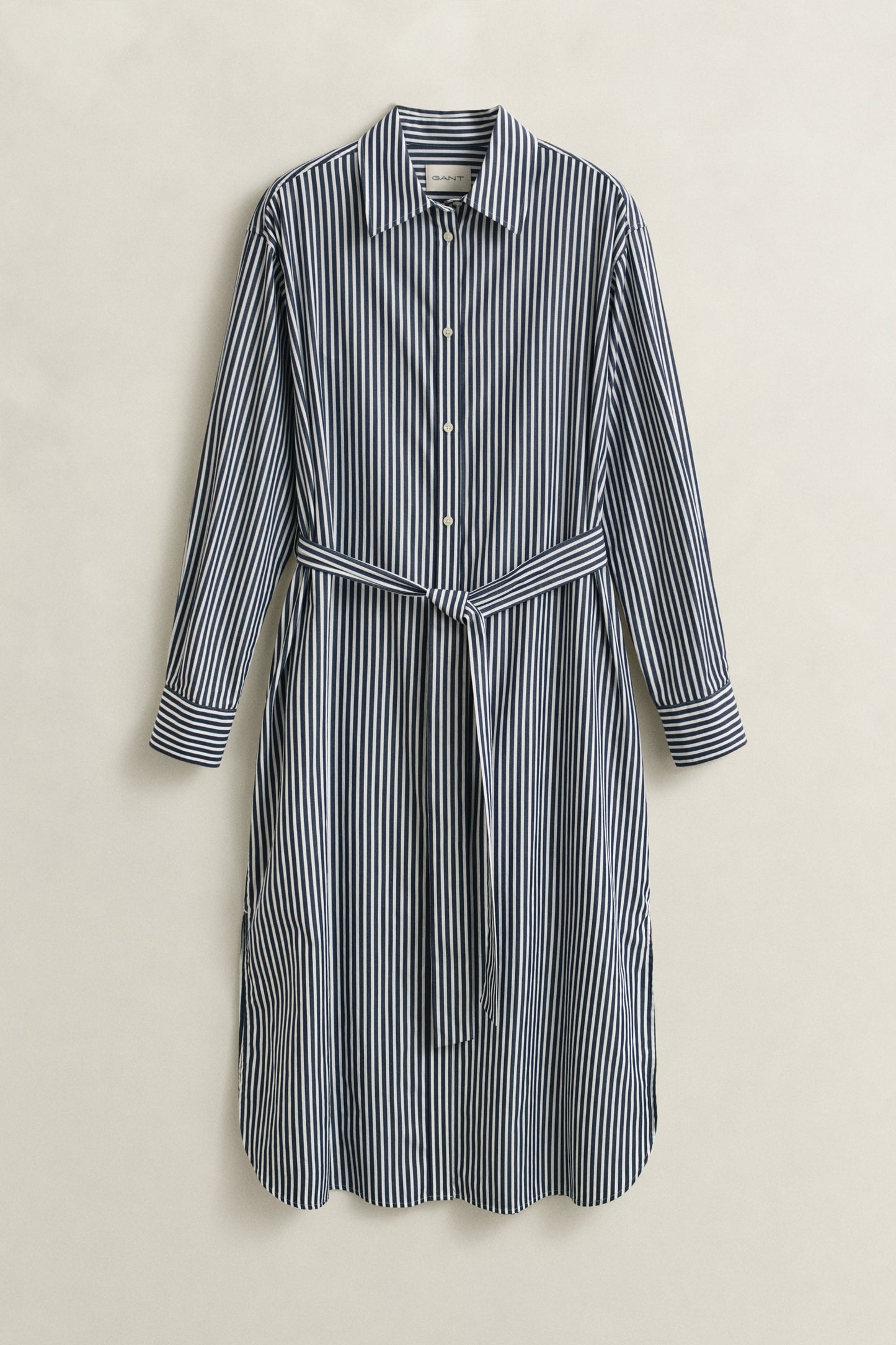 CLASSIC BLUE, CLASSIC POPLIN STRIPE SHIRT DRESS, FLAT-LAY BY GANT AU.
