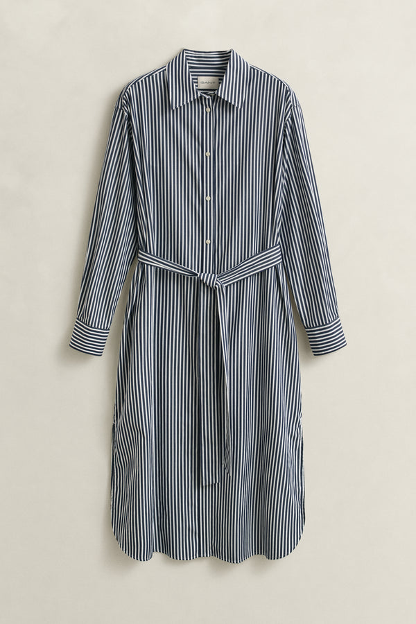 Striped Poplin Shirt Dress