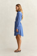 ROYAL BLUE, CLASSIC POPLIN STRIPE DRESS, CLOSE-UP BY GANT AU.