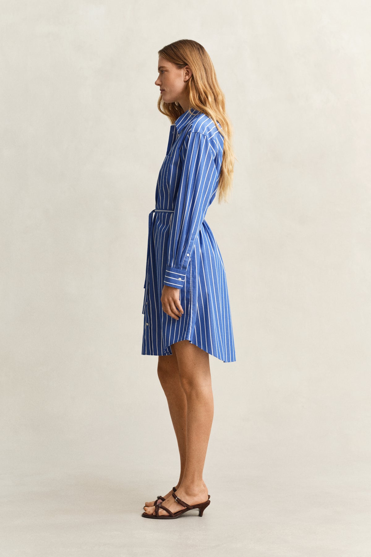 ROYAL BLUE, CLASSIC POPLIN STRIPE DRESS, CLOSE-UP BY GANT AU.