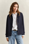 EVENING BLUE, Short Car Coat, FRONT-VIEW BY GANT AU.