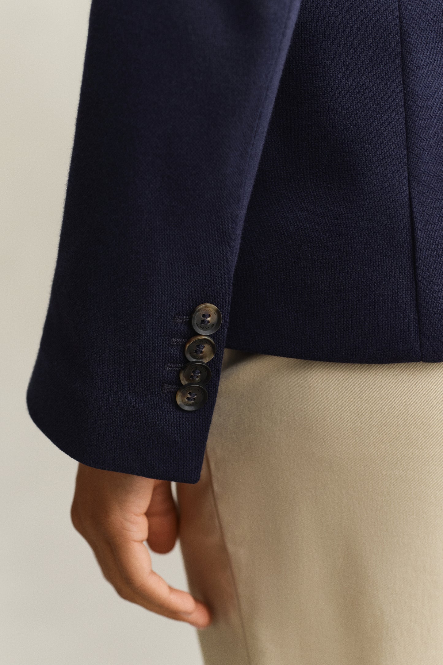 EVENING BLUE, SLIM PIQUE BLAZER, CLOSE-UP BY GANT AU.