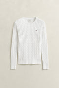 EGGSHELL, Classic Cable Knit Sweater, FRONT-VIEW BY GANT AU.