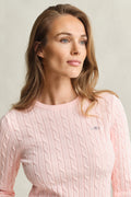 APRICOT PINK, Classic Cable Knit Sweater, CLOSE-UP BY GANT AU.