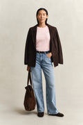 APRICOT PINK, Stretch Cable Knit Sweater BY GANT AU.