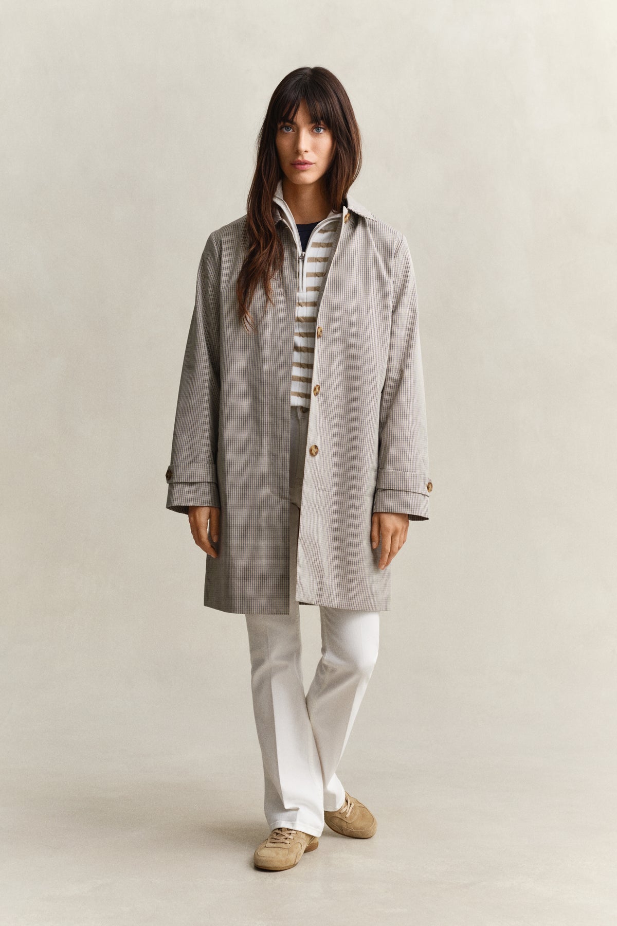 Striped Cable Knit Half-Zip Sweater