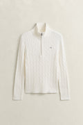 EGGSHELL, Stretch Cable Half-Zip Sweater, FLAT-LAY BY GANT AU.