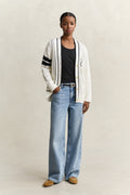 EGGSHELL, GANT VARSITY CABLE CARDIGAN BY GANT AU.