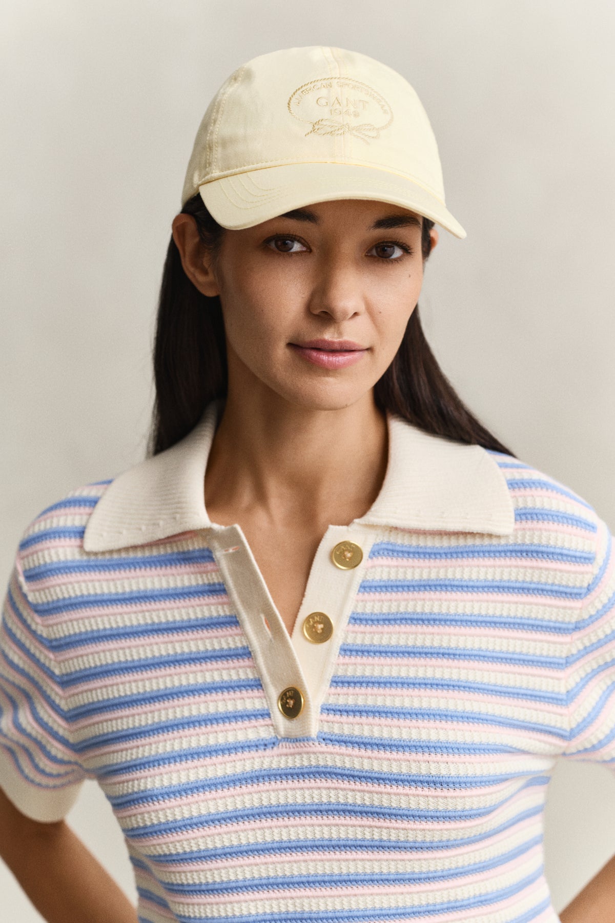 VANILLA YELLOW, GRAPHIC COTTON TWILL CAP BY GANT AU.