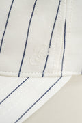 EGGSHELL, STRIPED LINEN BLEND CAP, CLOSE-UP BY GANT AU.