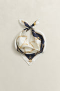 EVENING BLUE, CHAIN PRINT SILK SCARF, FLAT-LAY BY GANT AU.
