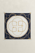 EVENING BLUE, CHAIN PRINT SILK SCARF, FRONT-VIEW BY GANT AU.