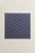 EVENING BLUE, MONOGRAM PRINT SILK SCARF, FRONT-VIEW BY GANT AU.