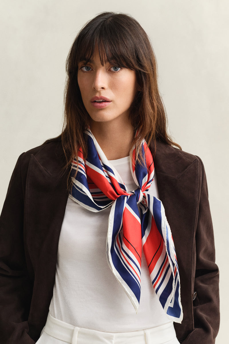 Nautical Stripe Silk Scarf