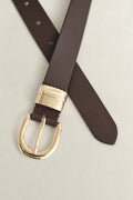 SOIL BROWN, Chunky Keeper Leather Belt, CLOSE-UP BY GANT AU.