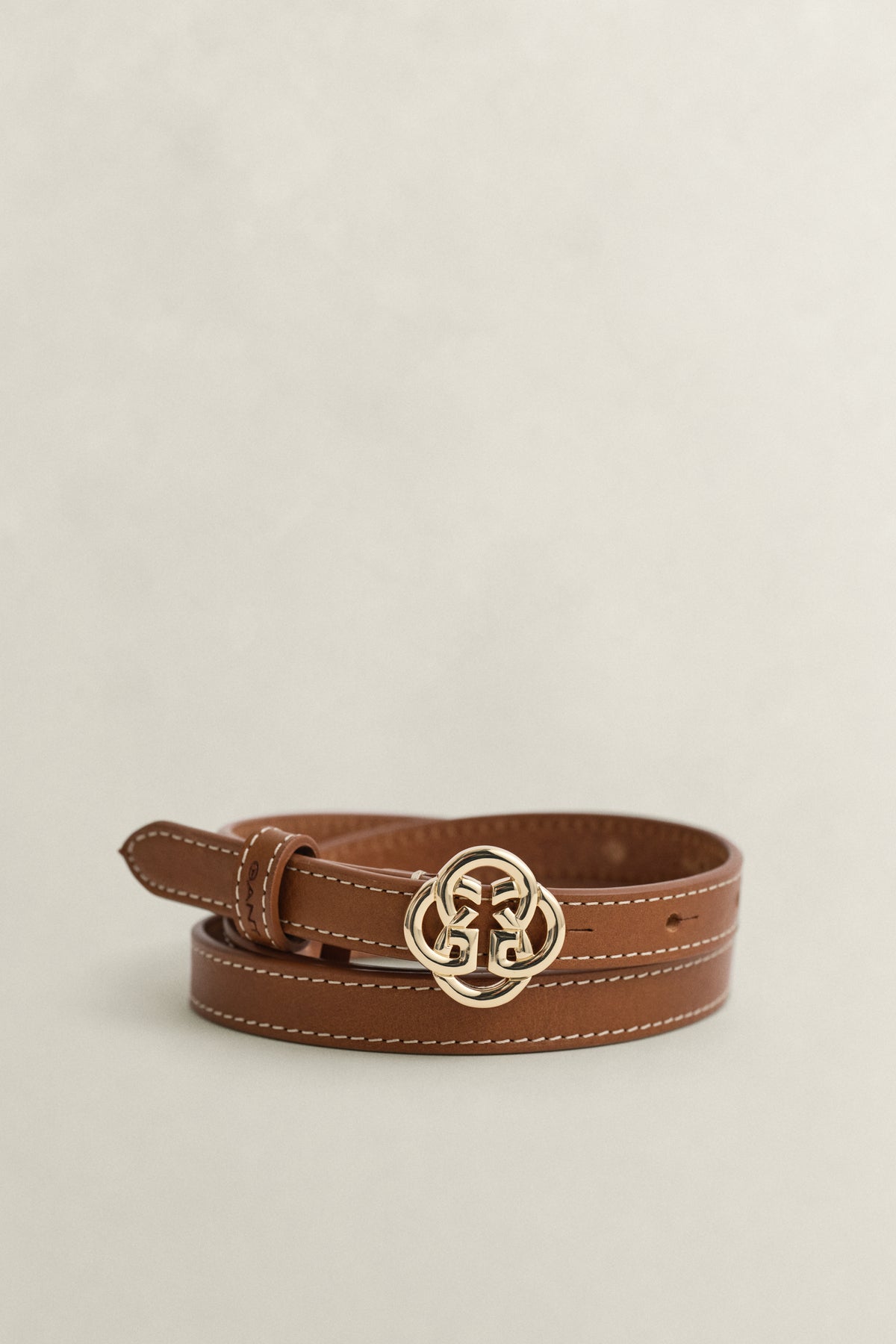 COGNAC, Monogram Leather Belt BY GANT AU.