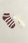 FRESH SOIL, STRIPE AND SOLID ANKLE SOCKS 2-P BY GANT AU.