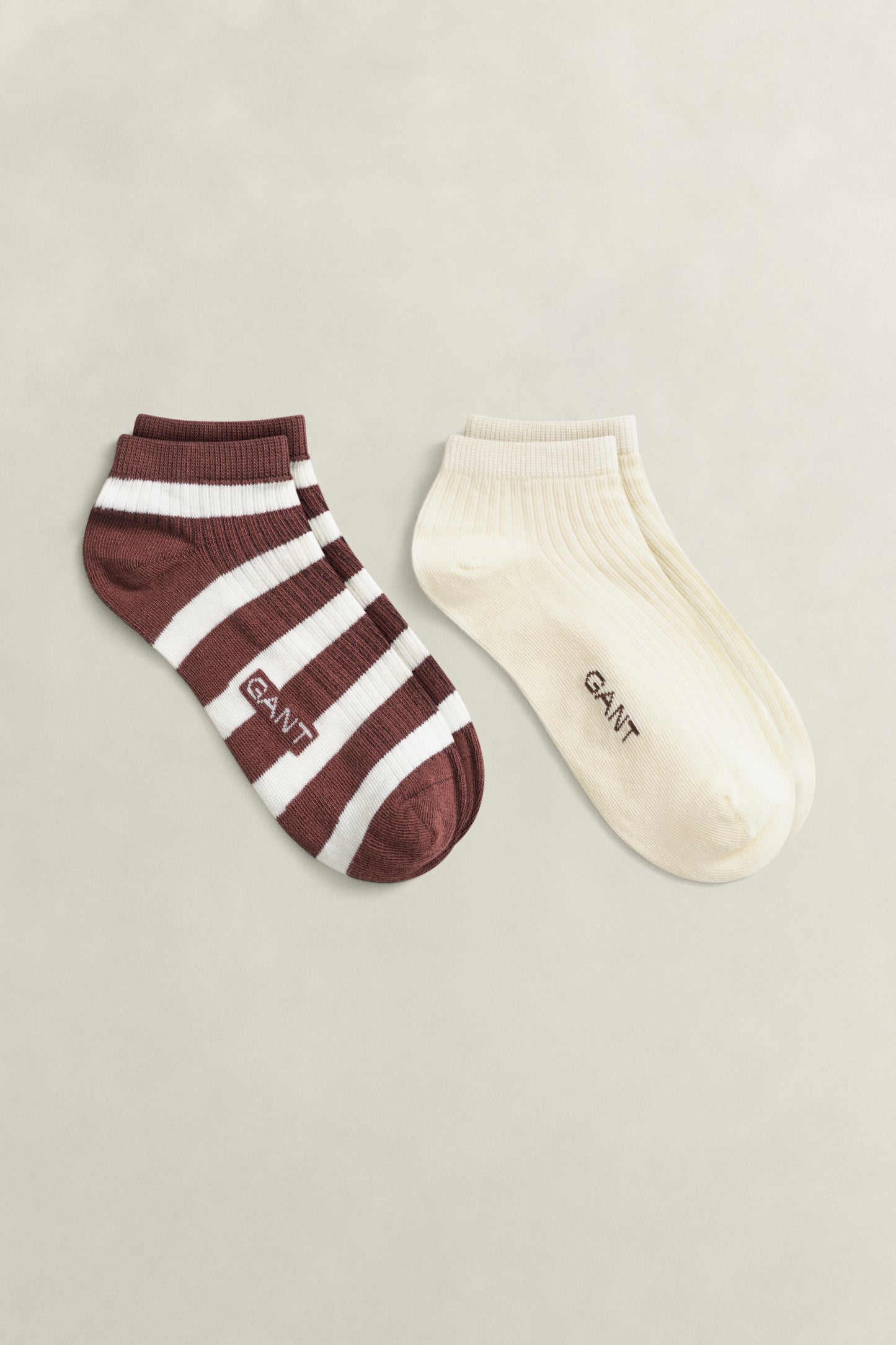 FRESH SOIL, STRIPE AND SOLID ANKLE SOCKS 2-P BY GANT AU.