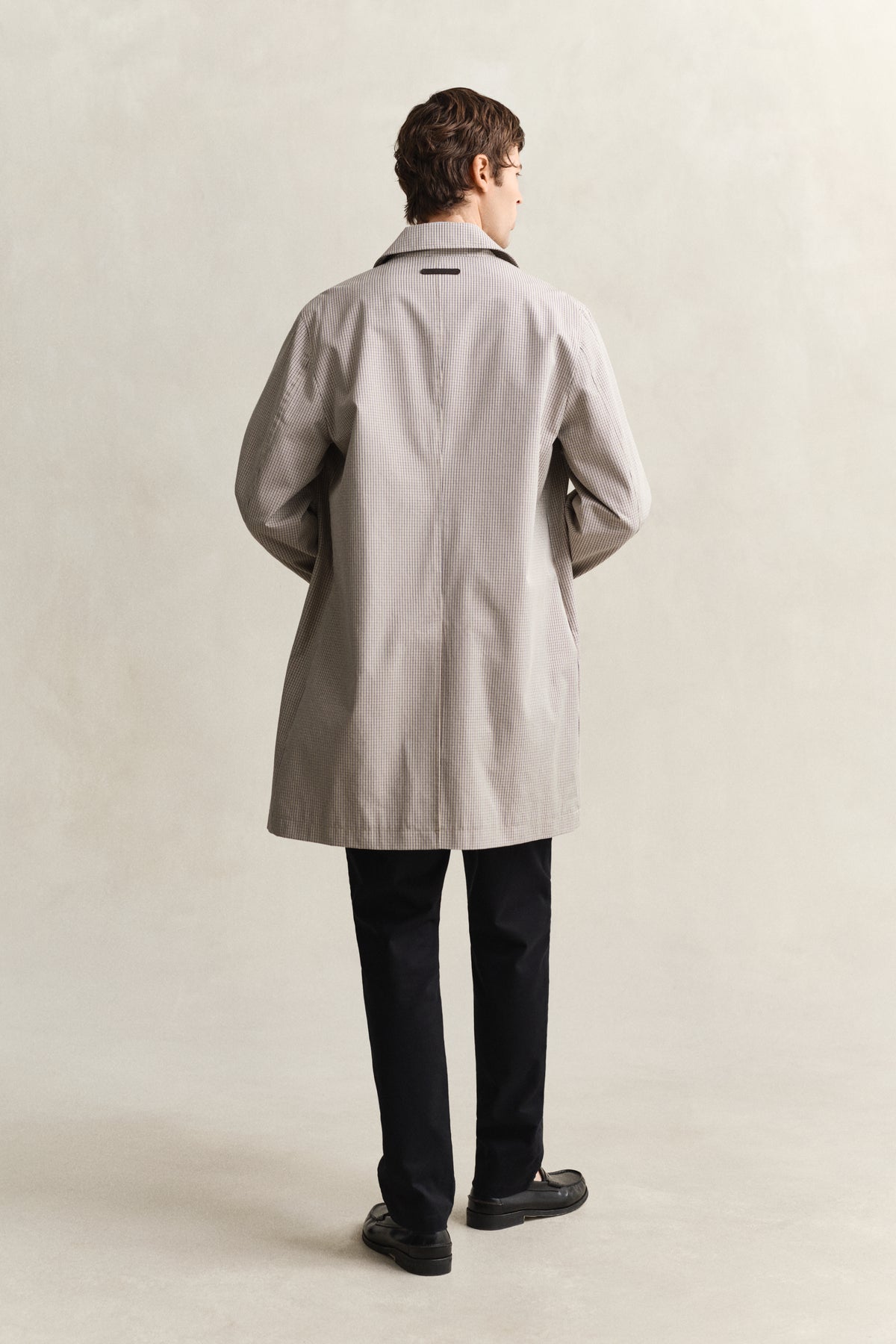 OAT BEIGE, COTTON BLEND CAR COAT, BACK-VIEW BY GANT AU.