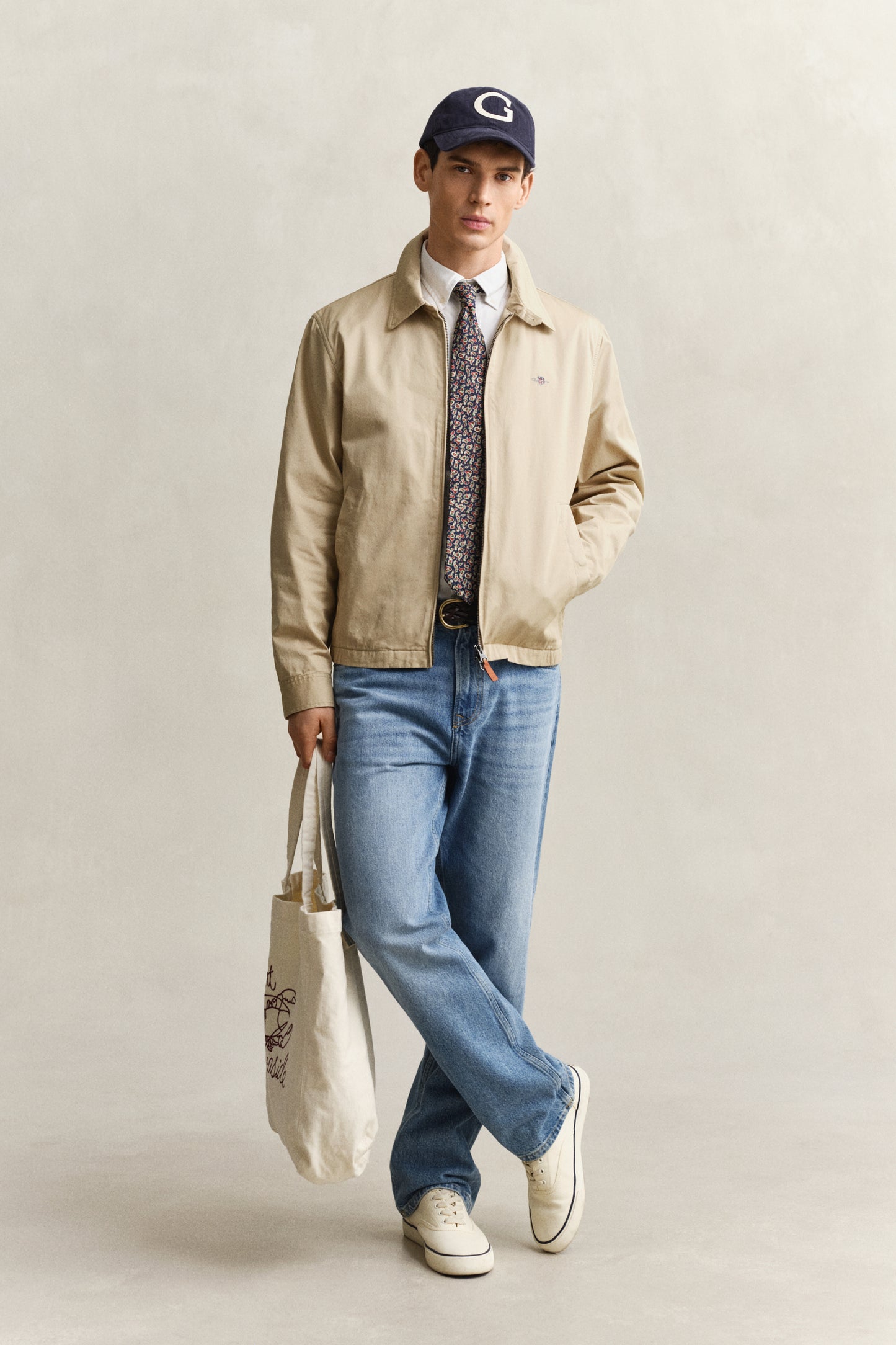 OAT BEIGE, COTTON WINDCHEATER JACKET BY GANT AU.