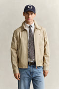 OAT BEIGE, COTTON WINDCHEATER JACKET, FRONT-VIEW BY GANT AU.