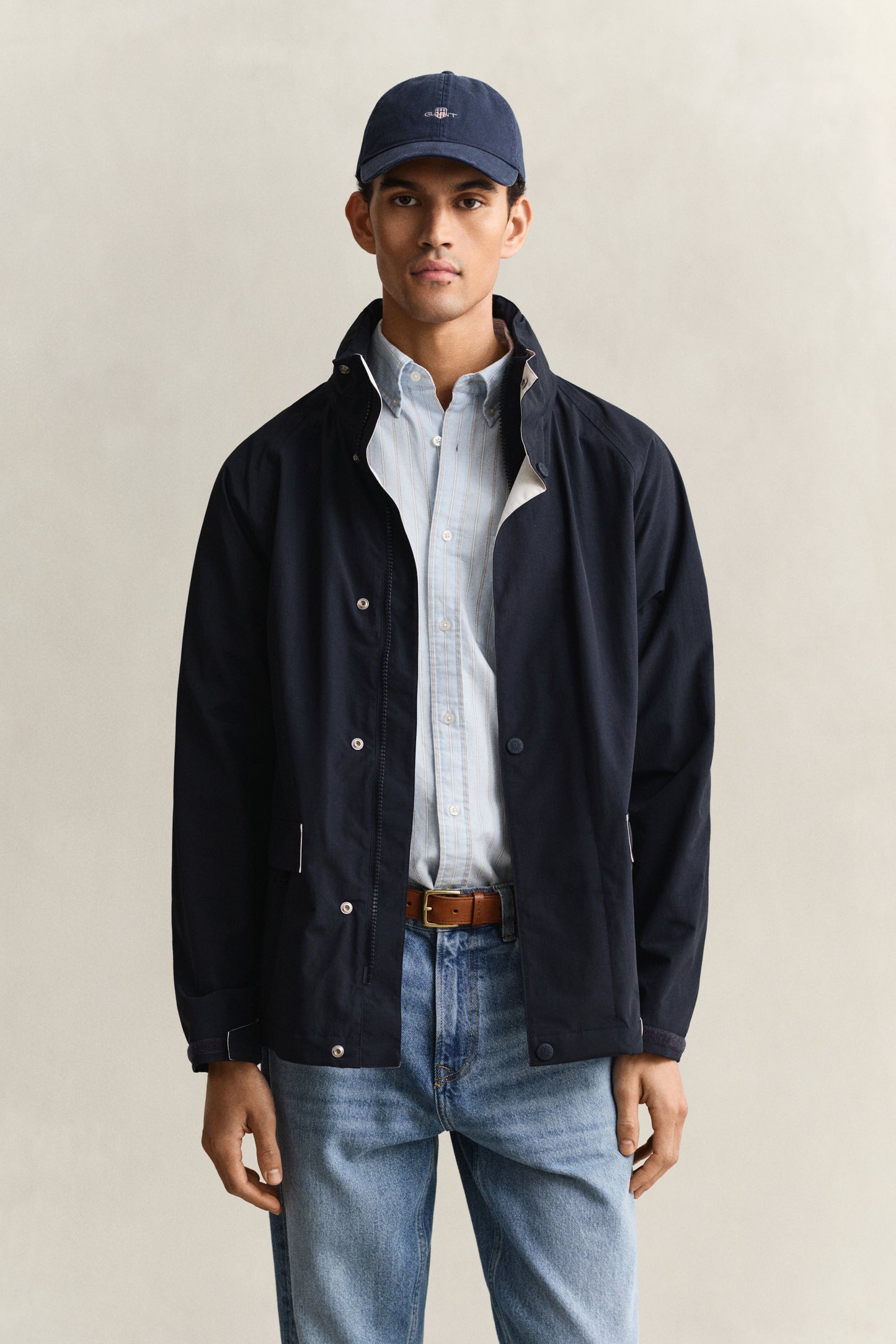 NAVY, SAILOR JACKET, FRONT-VIEW BY GANT AU.
