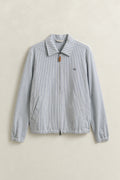 VINTAGE BLUE, SEERSUCKER WINDCHEATER JACKET, FLAT-LAY BY GANT AU.