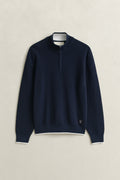 EVENING BLUE, COTTON RIB HALF ZIP, FLAT-LAY BY GANT AU.