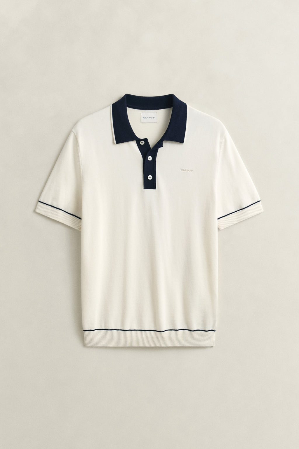 CREAM, COTTON MODAL POLO, FLAT-LAY BY GANT AU.
