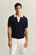 EVENING BLUE, COTTON MODAL POLO, FRONT-VIEW BY GANT AU.