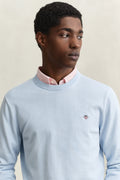 FRESH BLUE, CLASSIC COTTON C-NECK, CLOSE-UP BY GANT AU.